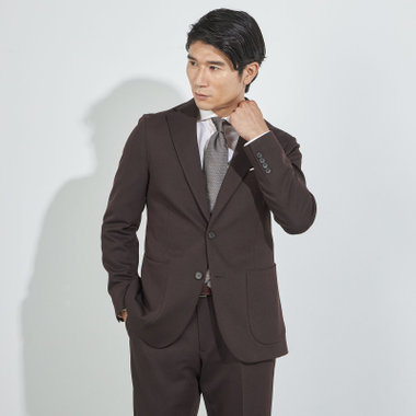 【HIGH SPEC MOTION】【秋冬】2釦シングルジャケット/ブラウン/パッチポケット