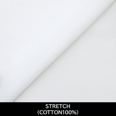 【日本縫製】【パターンオーダー】ワイシャツ・ドレスシャツ/ホワイト×オックス/ストレッチ素材(COTTON100%)