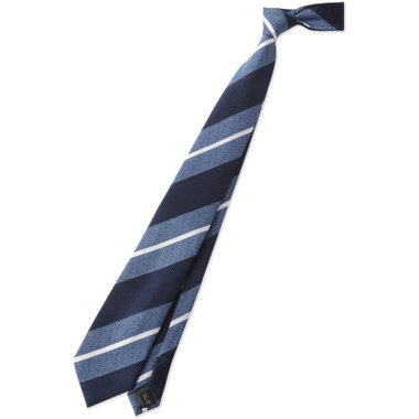 【JOHN PEARSE White】シルクブレンドストライプ柄ネクタイ/8.0cm幅/ネイビー
