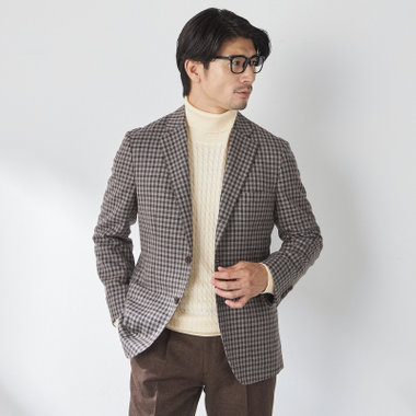 【stanley blacker new york】【秋冬】3釦段返りジャケット/ギンガムチェック