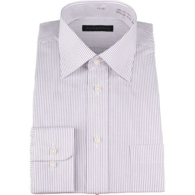 【発送在庫あり】【DUKEMORGAN】【形態安定】ワイドカラーワイシャツ/グレー×ストライプ