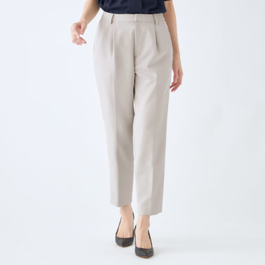 【mirum purple】【年間】タックテーパードパンツ/グレージュ