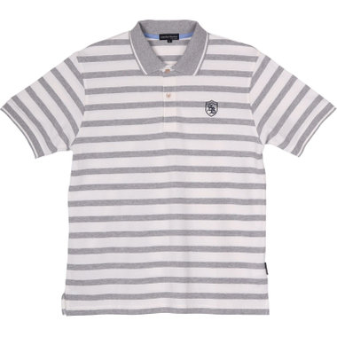 【stanley blacker】【半袖】ポロシャツ/グレー×ボーダー