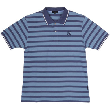 【stanley blacker】【半袖】ポロシャツ/ブルー×ボーダー