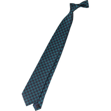 【JOHN PEARSE White】シルクチェック柄ネクタイ/8.0㎝幅/グリーン