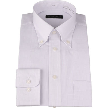 【DUKEMORGAN】【形態安定】ボタンダウンワイシャツ/グレー＆ホワイト×チェック