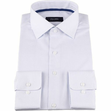 【WEB限定/OUTLET/汚れ・キズ等有】【HIGH SPEC MOTION】【形態安定】【ストレッチ】ワイドカラードレスワイシャツ/サックス×ドビー/LYCRA