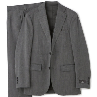 【JOHN PEARSE comfort】【年間】2釦シングルスリーピーススーツ ショートタック/グレー/ウォッシャブル/※裾上げ必要
