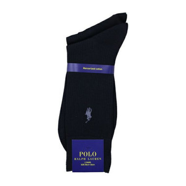 【POLO RALPH LAUREN】【2足組】ソックス（ブラック系・ワンポイント）