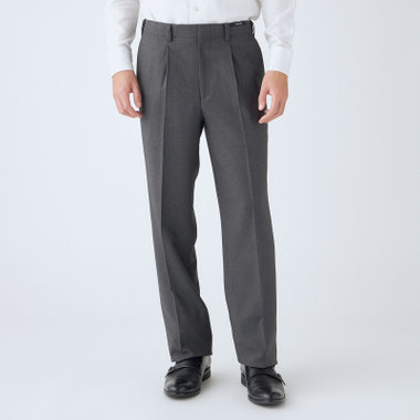 【JOHN PEARSE White】【秋冬】高機能ポリエステル 1タックスラックス/グレー/ウエストストレッチ/ULTRA MOVE/裾上げ必要