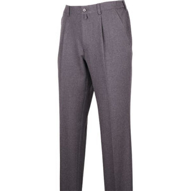 【stanley blacker】【秋冬】1タックスラックス/グレー×バーズアイウィンドペン/シャーリング仕様/ストレッチ