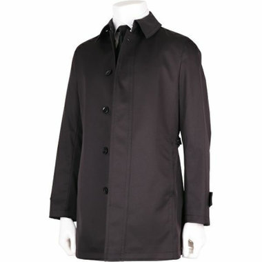 【JOHN PEARSE Black】ステンカラーコート/ブラック×ソリッド/POWER STRETCH