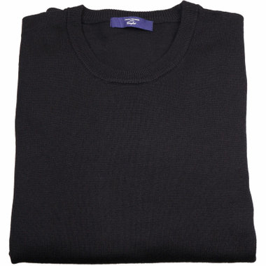 【JOHN PEARSE comfort navy】クルーネックニットセーター/ブラック/ZEGNA BARUFFA /マシンウォッシャブル