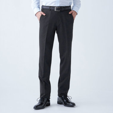 【stanley blacker】【秋冬】0タックスラックス/ネイビー/ウエストシャーリング仕様/※裾上げ必要