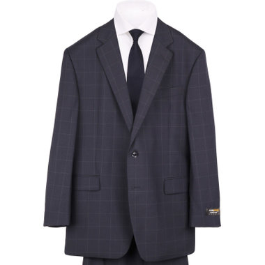 【JOHN PEARSE White】【春夏】2釦シングルスーツ 1タック/ネイビー×ウィンドペン/CORDURA