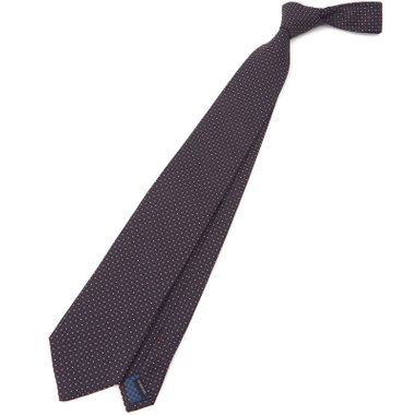 【Donato Vinci Italy】シルク小紋柄ネクタイ 8.5cm幅/ワイン/MADE IN JAPAN