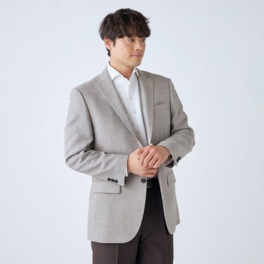 【Donato Vinci Italy】【春夏】ウールリネンシルクブレンド2釦シングルジャケット/ベージュ