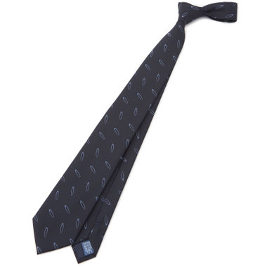 【JOHN PEARSE White】シルクポリエステル小紋柄ネクタイ8.0cm幅/ダークネイビー