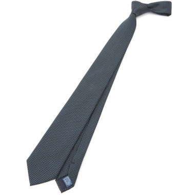 【JOHN PEARSE White】シルクポリエステル小紋柄ネクタイ8.0cm幅/グリーン