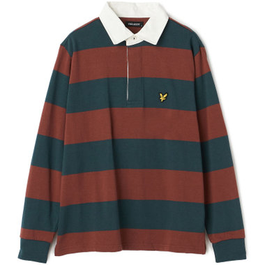 【LYLE&SCOTT】ポロトレーナー/ブラウン×グリーン
