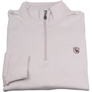 【stanley blacker】【長袖】胸刺繍スムースハーフジップカットソー/グレー