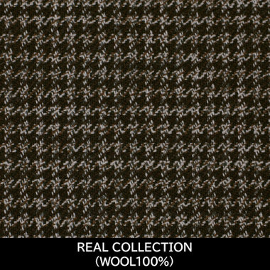 【パターンオーダー】【JOHN PEARSE WHITE 3釦】【秋冬】スーツ/REAL COLLECTION/ベージュ＆ブラウン×ハウンドトゥース(WOOL100%)