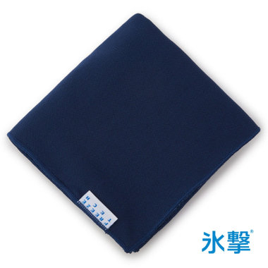 【FREEZETECH 氷撃：タオルハンカチ】/ネイビー/24cm×24cm/今治産タオル/冷感機能