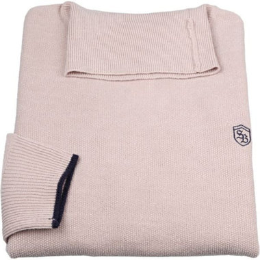 【stanley blacker】【長袖】胸刺繍ハイゲージタートルネックニット/ベージュ