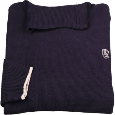 【stanley blacker】【長袖】胸刺繍ハイゲージタートルネックニット/ネイビー