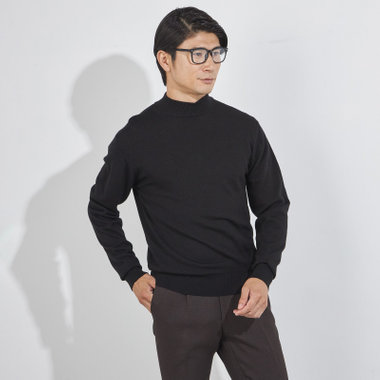 JPコンフォート モックネックセーター/ブラック