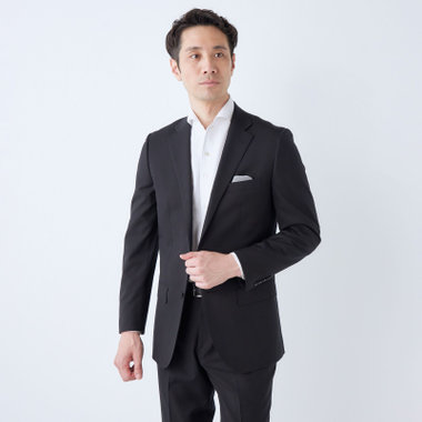 【THE 神 SUIT】【Donato Vinci Italy UOMO】【春夏】2釦シングルスーツ 0タック/ブラック/NEW ZEALAND WOOL SUPER170'S/※裾上げ必要