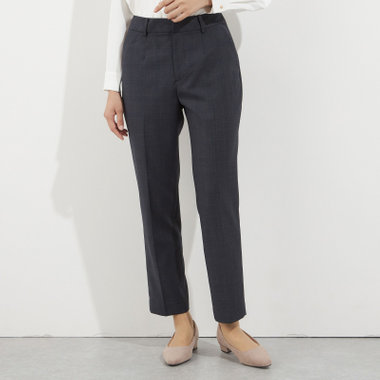 【Diana】【秋冬】パンツ/ネイビー×チェック/ウォッシャブル＆ストレッチ/裾上げ済仕様