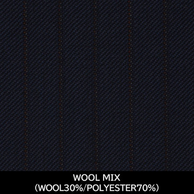 【パターンオーダー】【JOHN PEARSE comfort 6釦2掛ダブル】【秋冬】スーツ/WOOL MIX/ネイビー×ストライプ(WOOL30% POLYESTER70%)