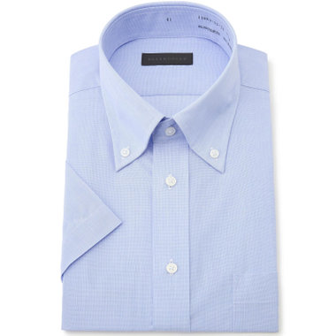 【半袖】【DUKEMORGAN】【形態安定】ボタンダウンワイシャツ/ブルー