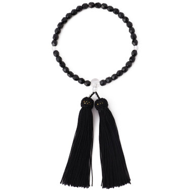 【日本製】御念珠/極上黒切子/黒