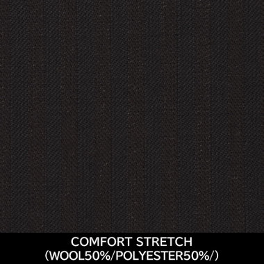 【パターンオーダー】【JOHN PEARSE WHITE 3釦】【秋冬】スーツ/COMFORT STRETCH/ブラウン×シャドーストライプ(WOOL50% POLYESTER50%)