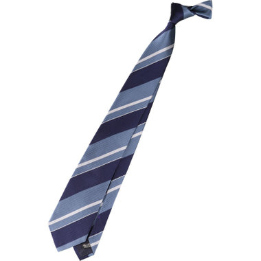 【JOHN PEARSE White】シルクストライプ柄ネクタイ/8.0cm;幅/ブルー×ネイビー×グレー