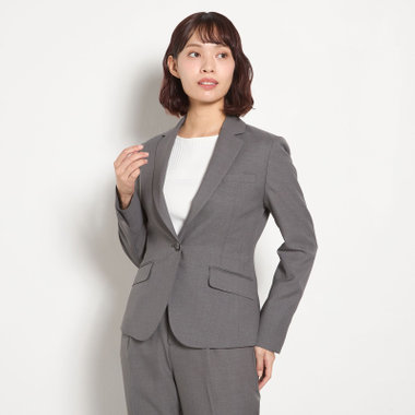 【Diana】【春夏】1釦ジャケット/グレー/ウォッシャブル＆ストレッチ