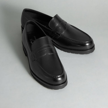 【JOHN PEARSE comfort】ペニーローファー/ブラック/LWG認証キップレザー※スムース/ セメント製法　