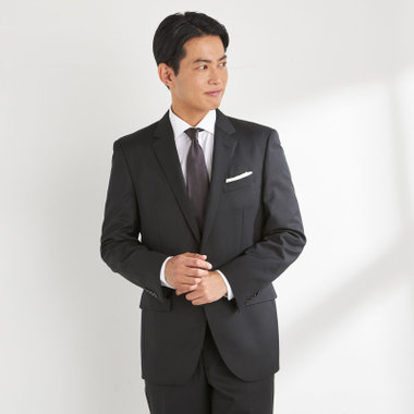 【就活】【V-SUIT】【年間】2釦シングルセットアップジャケット/ブラック×ソリッド/SHOWER CLEAN