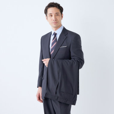 【Donato Vinci Italy】【春夏】スペアパンツ付き/ 2釦シングルスーツ 1タック/ネイビー×シャドーストライプ/ULTRA LIGHT SPEC・シャワークリー