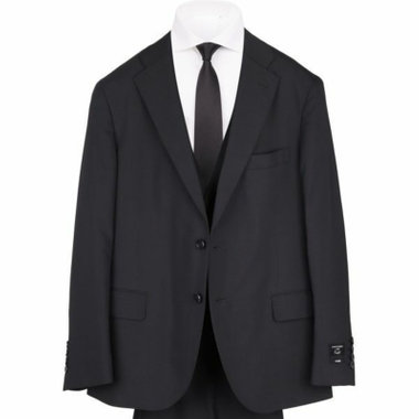 【JOHN PEARSE comfort】【春夏】2釦シングルスリーピーススーツ 1タック/ブラック×シャドーストライプ/ULTRA MOVE/SHOWER CLEAN