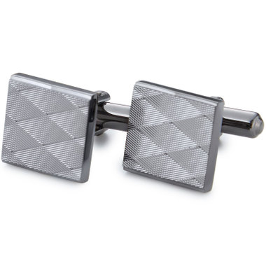 【JOHN PEARSE London】カフス/ブラックシルバー/スクエア