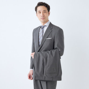 【Donato Vinci Italy】【春夏】スペアパンツ付 / 2釦シングルスーツ 1タック/グレー/ULTRA LIGHT SPEC・シャワークリーン※裾直し必要