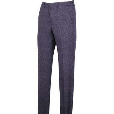 【stanley blacker】【春夏】1タックスラックス/ネイビー×デニムプリント/ウエストシャーリング仕様/ストレッチ