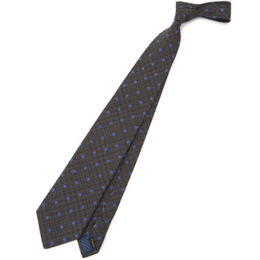 【Donato Vinci Italy】シルク小紋柄ネクタイ 8.5cm幅/グレー/MADE IN JAPAN