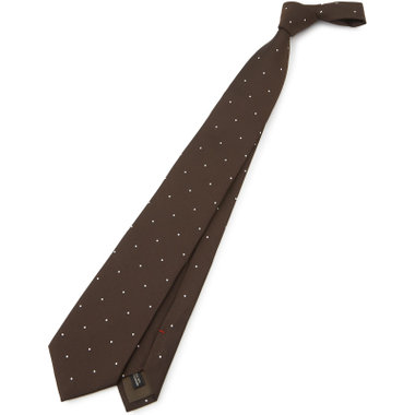 【名品】【Donato Vinci Italy】シルクドットネクタイ 8.5cm;幅/ブラウン/MADE IN JAPAN
