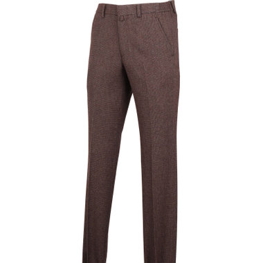 【stanley blacker】【秋冬】0タックスラックス/ブラウン×ツイード/シャーリング仕様/ストレッチ