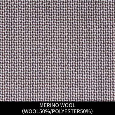 【パターンオーダー】【JOHN PEARSE WHITE 4釦1掛ダブル】【秋冬】スーツ/MERINO WOOL/ブラウン×ハウンドトゥース(WOOL50%/POLYESTER50%)