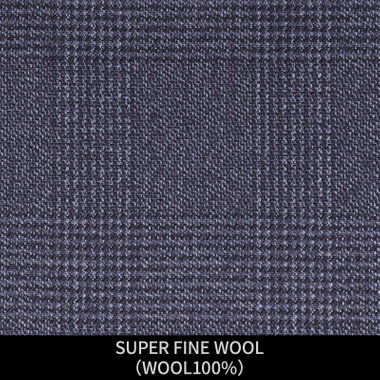 【パターンオーダー】【JOHN PEARSE WHITE 4釦1掛ダブル】【秋冬】スーツ/SUPER FINE WOOL/ネイビーブルー×グレンチェック(WOOL100%)